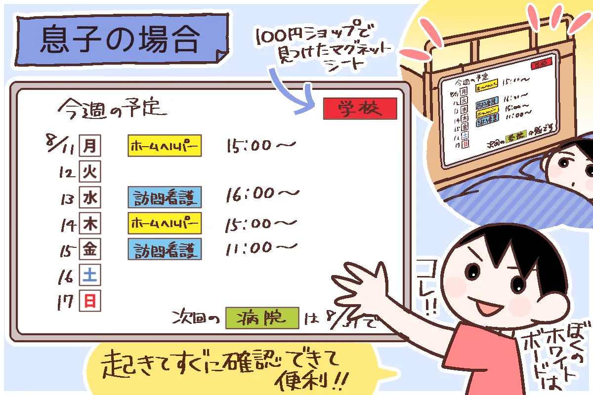 予定の見える化で安心！自閉症きょうだいの心と行動を支えるホワイトボード活用術のタイトル画像