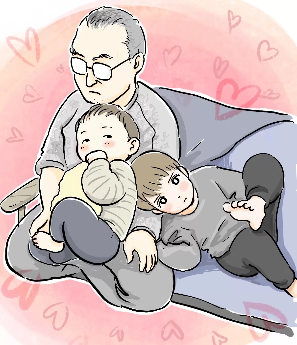 きょうだいとパパ