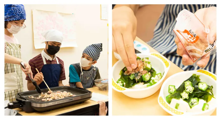 仕上げと盛り付けは共同作業で