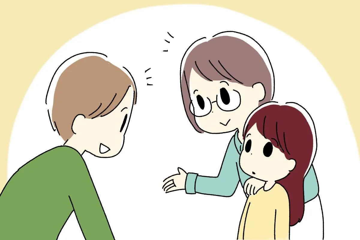 学校の先生と相談して、発達障害のある娘への支援について相談する母