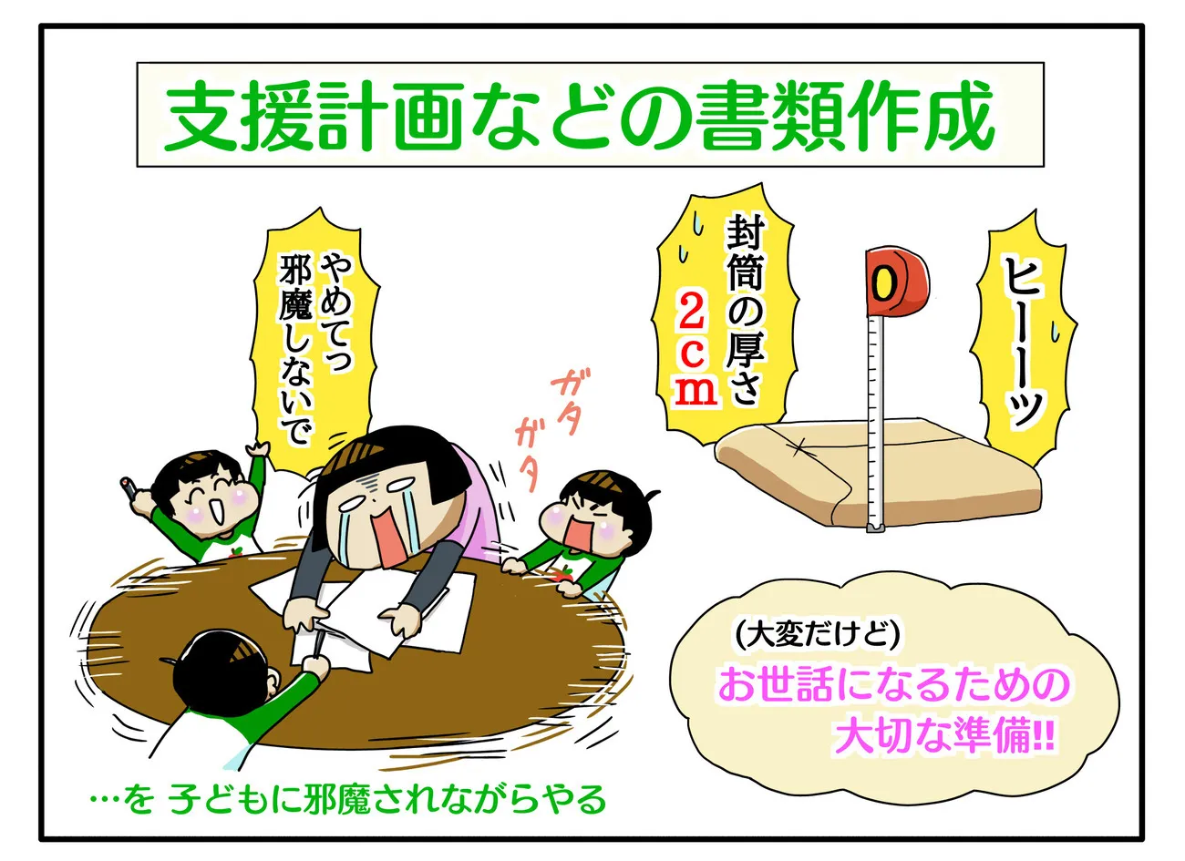 特別支援学校に入学する、自閉スペクトラム症のあるほぺろう。支援計画などの書類作成を行った。