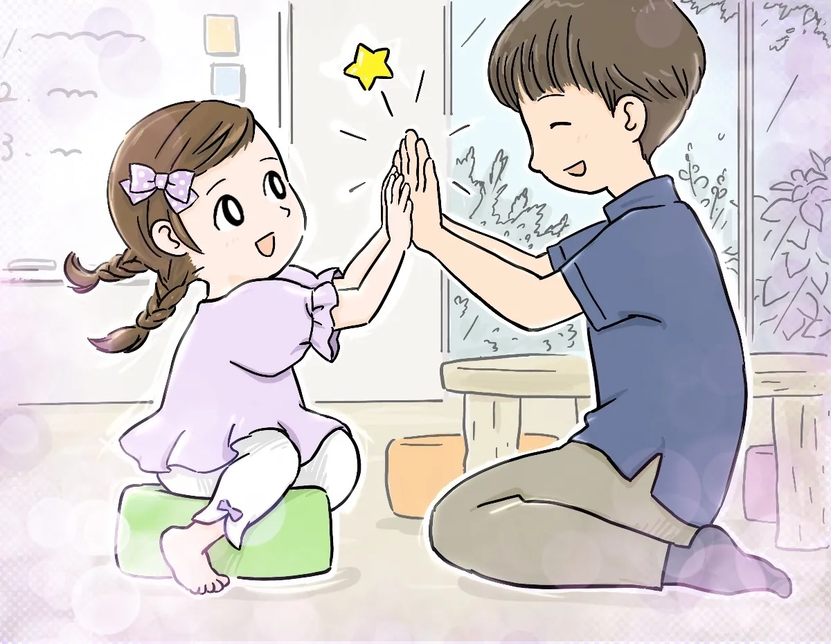 療育のお兄さん先生と手をつないだり、触れ合う機会をつくることで男性嫌いもクリア