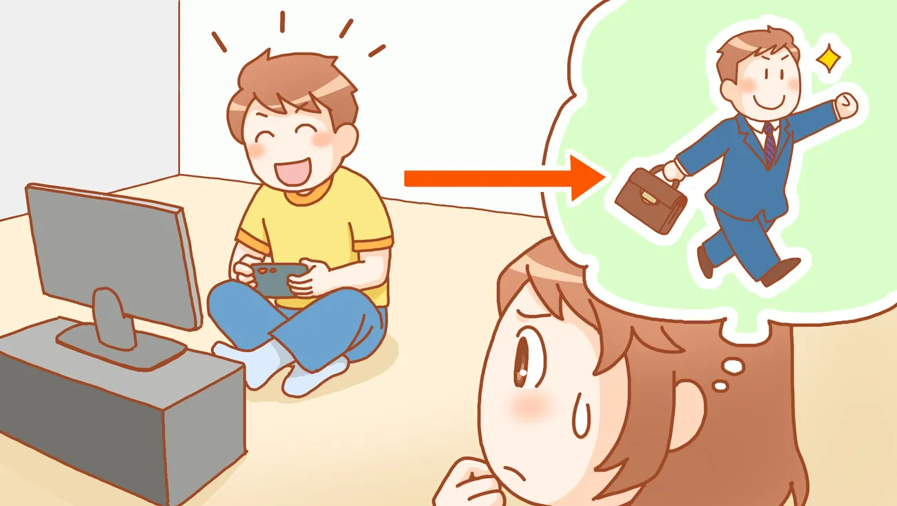 発達障害のあるわが子に、将来は自立してほしいと考えている保護者のイメージ