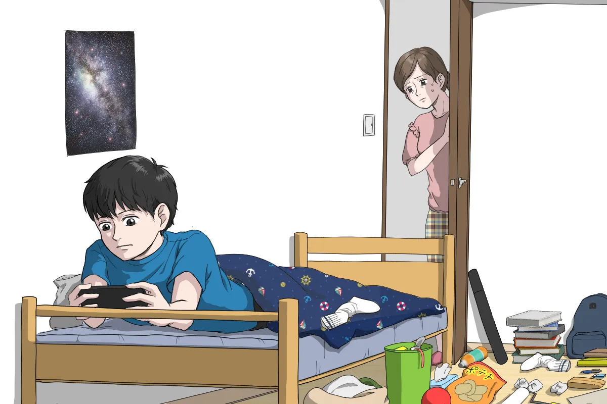 ゲーム漬けで昼夜逆転してしまった息子。部屋もゴミ部屋状態で……