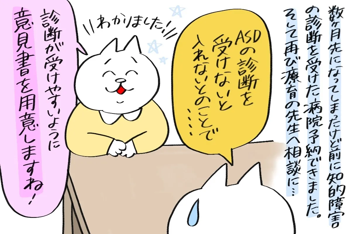 検査の数値だけでは伝わらない「長男の困り」について、意見書を用意してくれることに