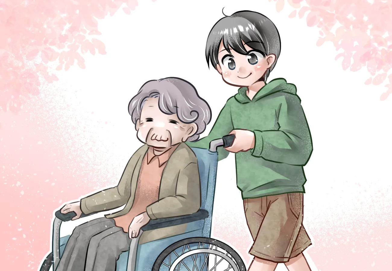 車椅子を上手に押すタク