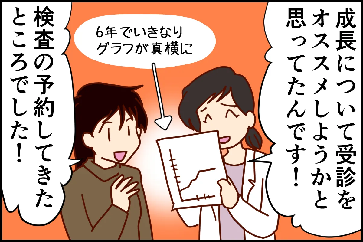 養護教諭の先生からも、成長曲線が止まっているとの知らせが