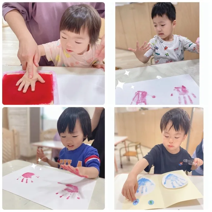 めるへんキッズ南大井園　【空き有】見学随時受付中！/春🌸の手形スタンプ🖐️