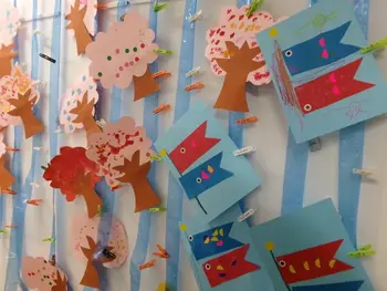 イルカ児童園(池袋教室)/桜や鯉のぼり等の季節の製作