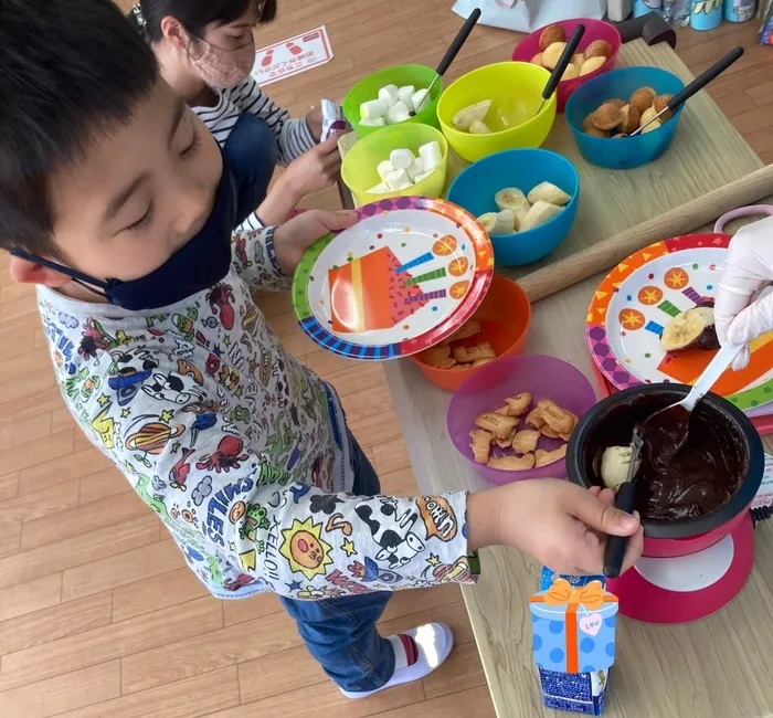 夢門塾磯子/🌈土曜日のおやつは、🫕🍫チョコフォンデュ