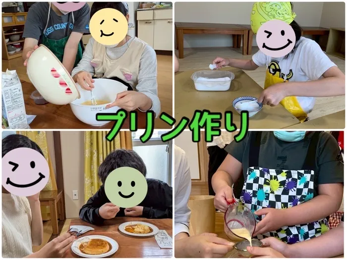 ブー・フー・ウー/協力して大成功⭐️プリン作り🍮