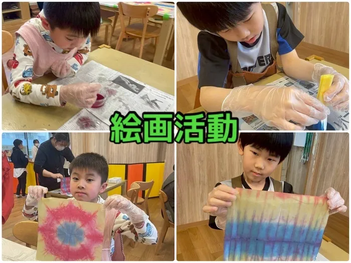 ブー・フー・ウー/紙染めアートに挑戦！絵画活動⭐️