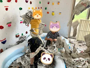 放課後等デイサービス　ひまわり/新聞紙遊び