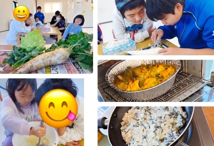 児童デイSES沼津校/おやつに♪大根餅とオーブン焼き作り🥘🥦