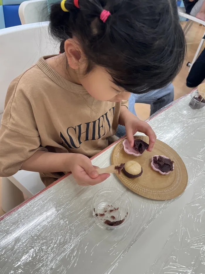 こぱんはうすさくら 本木教室/最中作りを行いました！