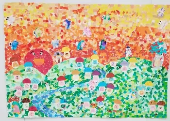 わくわくクラブジュニア/秋の夕焼け空壁画