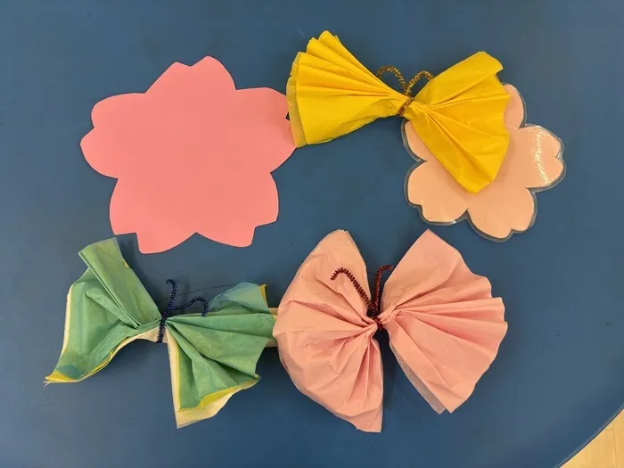こぱんはうすさくら　白旗教室/お花紙でちょうちょ🦋を作ろう　