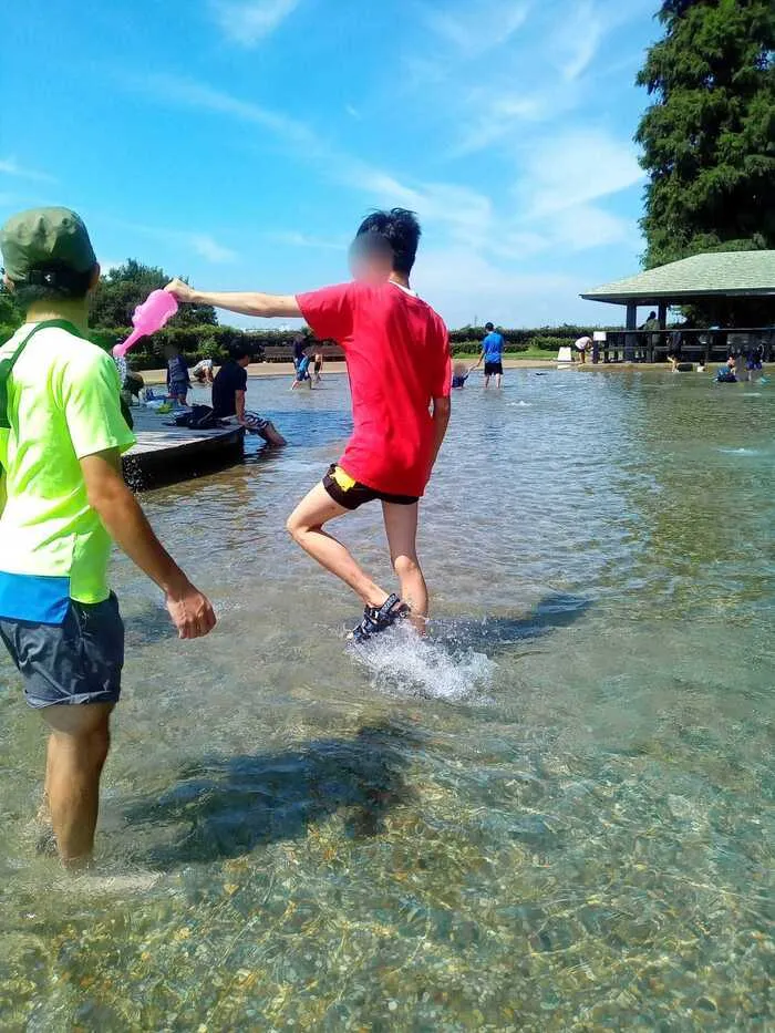 kiitos aina/夏休み（ぼうさいの丘公園水遊び）