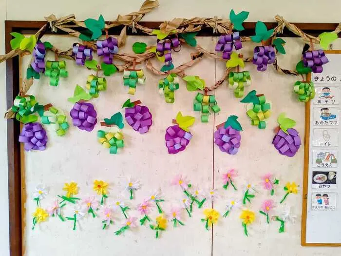 kiitos aina/創作プログラム（ぶどうの壁面飾り）