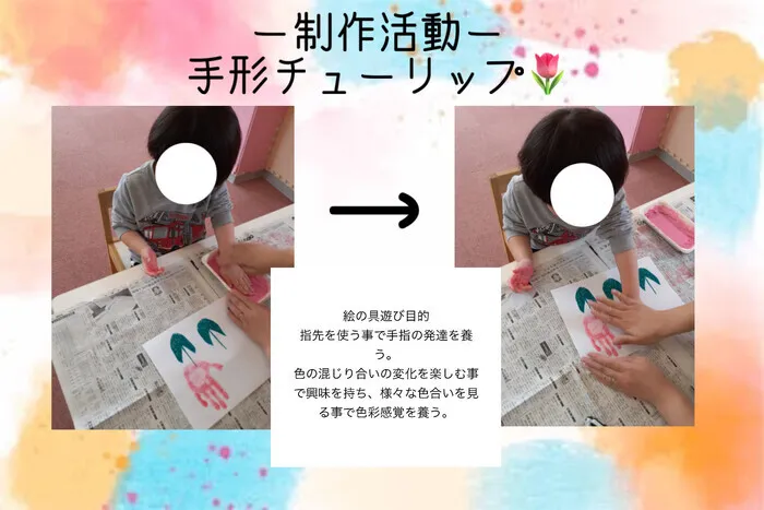 児童発達支援 TODAY is New Life東和田/【製作活動】手形チューリップ