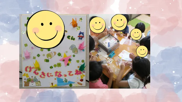 児童発達支援・放課後等デイサービス キッズ/みんなで入院後のお友達に色紙を作りました✨