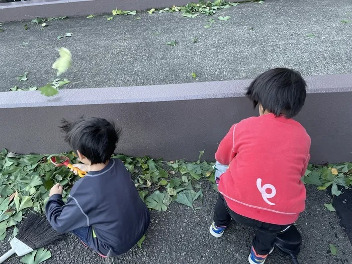 ぴっぴ栗生/みんなでイチョウ拾い！