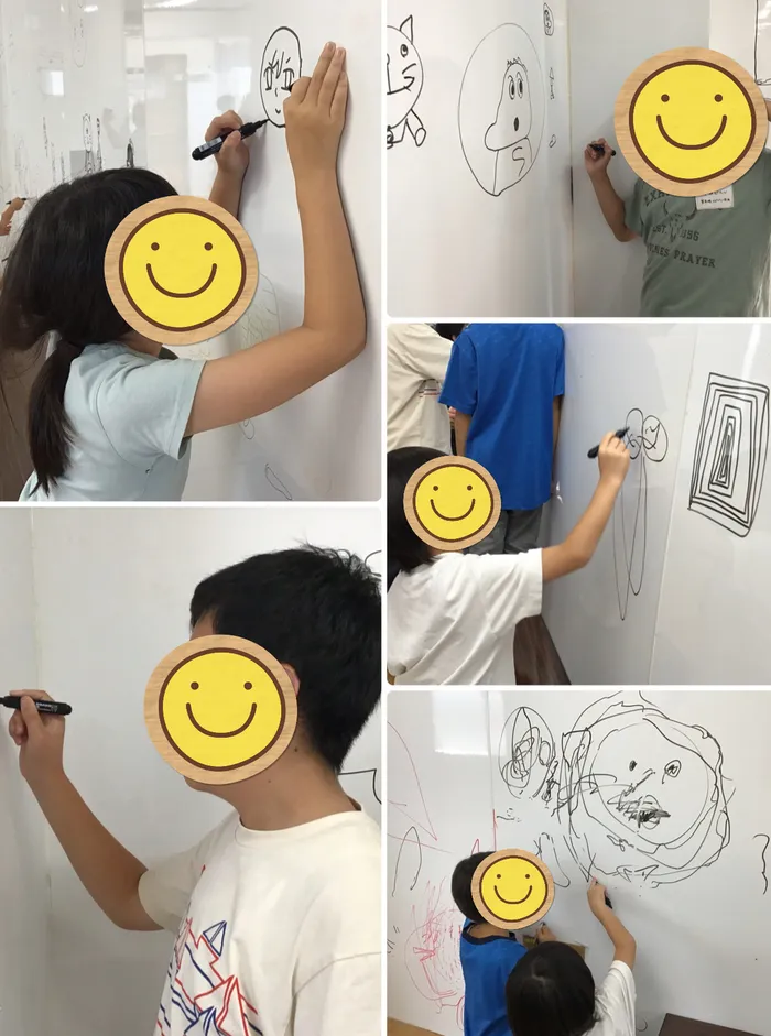 児童デイサービス　わくわくハウス　あげお校/壁におえかき！みんなで自由にアート体験🎨✨