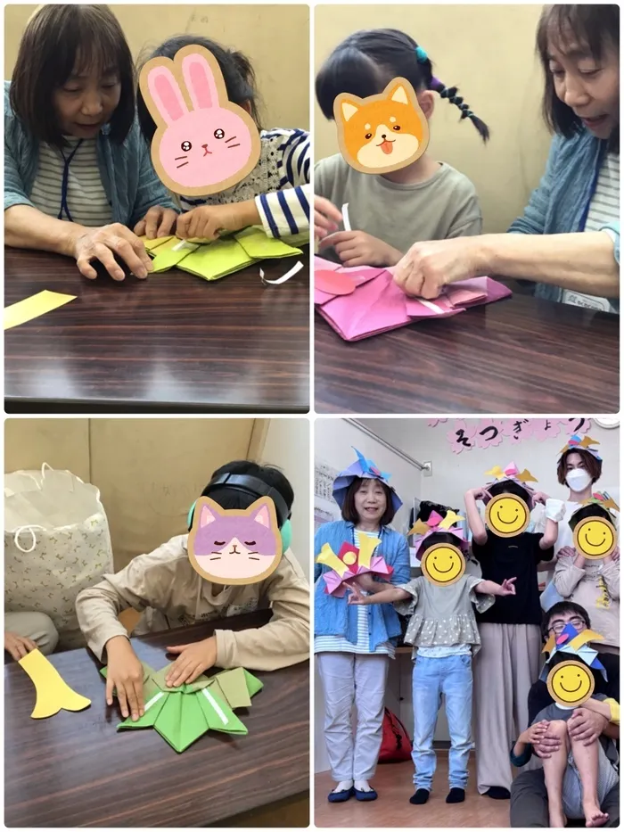 児童デイサービス　わくわくハウス　あげお校/こどもの日！画用紙で「かぶと」を作ったよ🎏✨