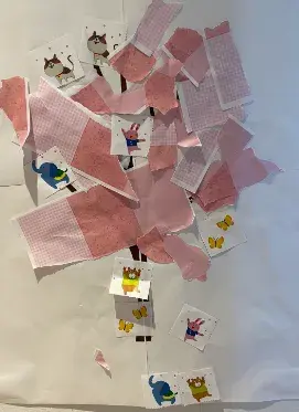 LITALICOジュニア越谷教室/お子さまとちぎり紙で桜を作りました！