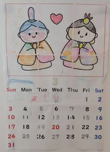 LITALICOジュニア越谷教室/お子さまと3月のカレンダーを作りました！