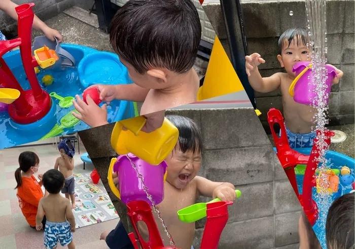 つむぎ/今年初の水💦遊び