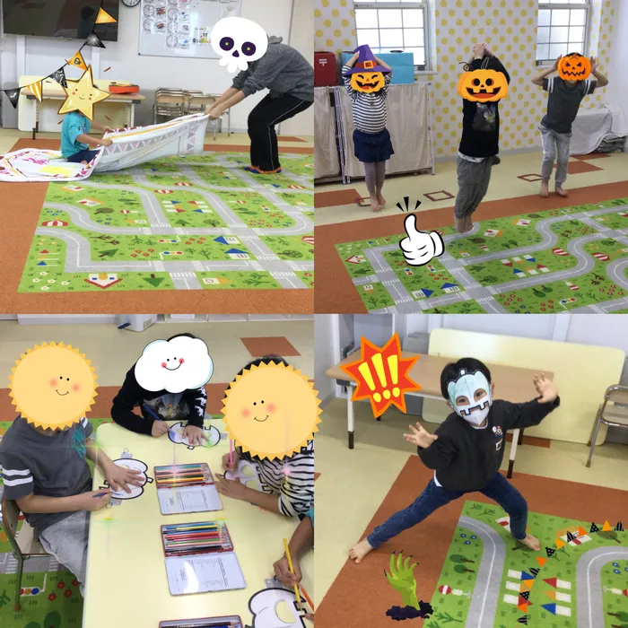 キッズフロンティアⅠ番館/👻ハロウィンのお面を作ったよ🎃