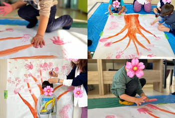 児童発達支援・放課後等デイサービス ファーストペンギン/桜の木を描きました