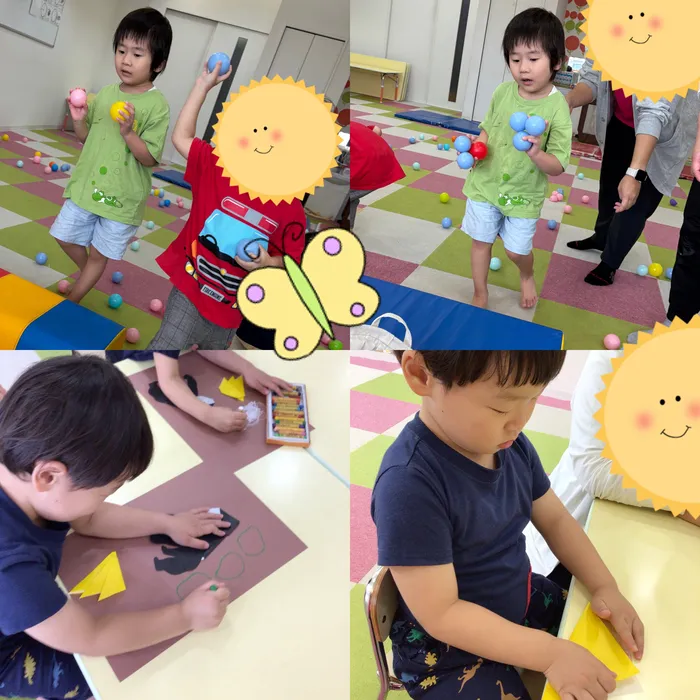 キッズフロンティア Ⅱ番館　幼児クラス/玉入れ⭐ゴリラ製作🦍🍌