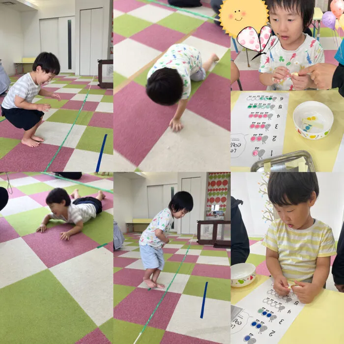 キッズフロンティア Ⅱ番館　幼児クラス/長縄⭐シール貼り