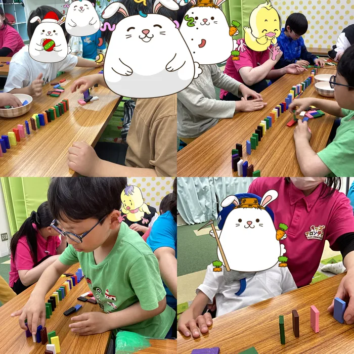 キッズフロンティア Ⅱ番館　幼児クラス/ドミノ倒し！
