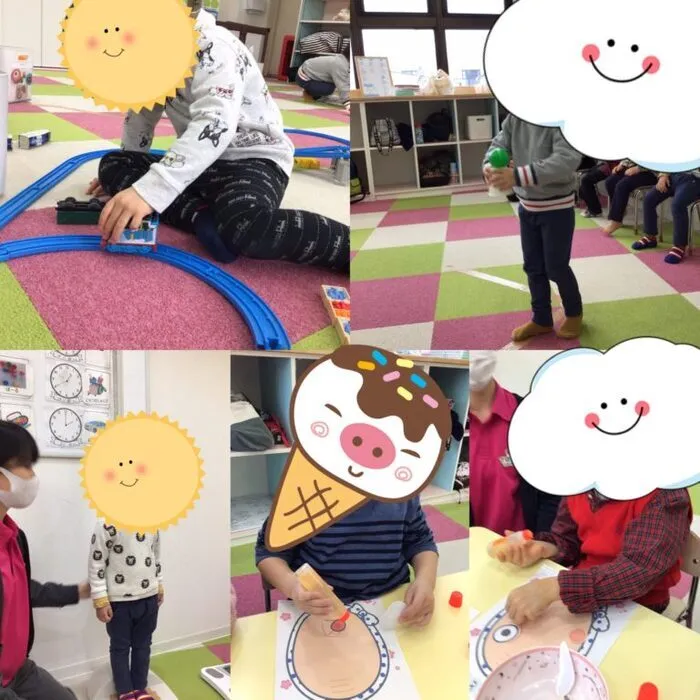 キッズフロンティア Ⅱ番館　幼児クラス/のりを使った活動