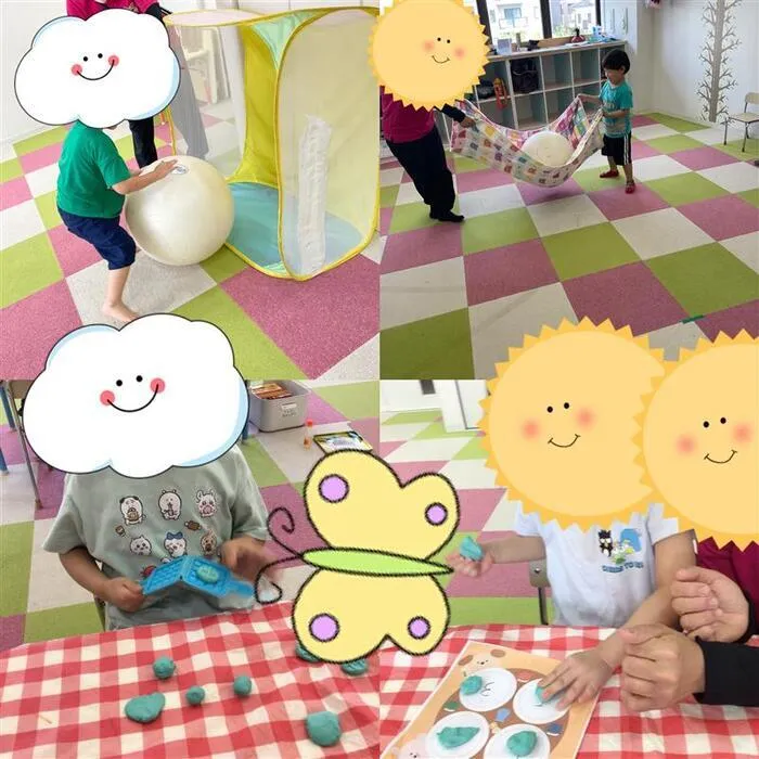 キッズフロンティア Ⅱ番館　幼児クラス/⭐バランスボール・粘土⭐