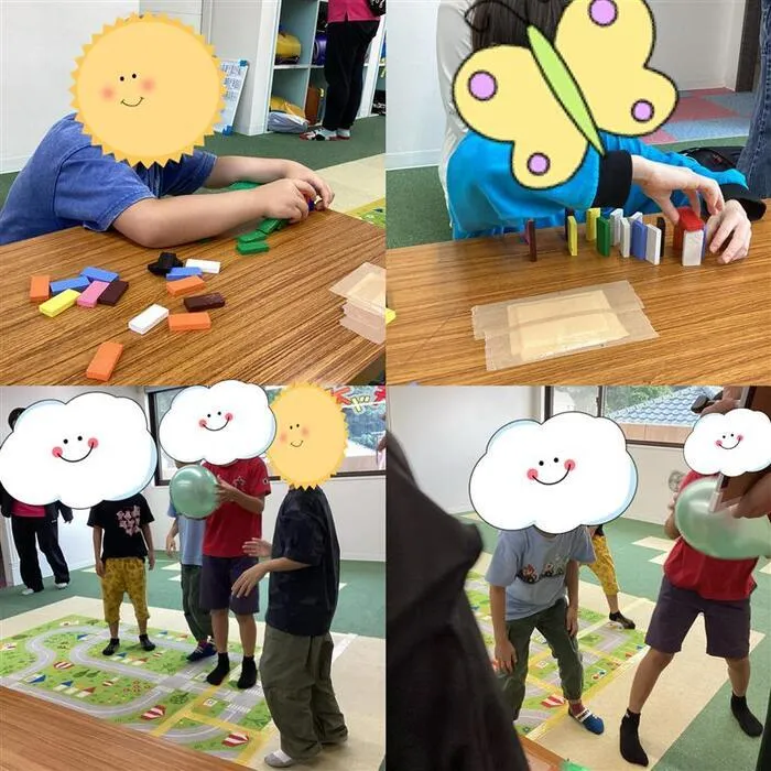キッズフロンティア Ⅱ番館　幼児クラス/風船バレー🎈/ドミノたおし
