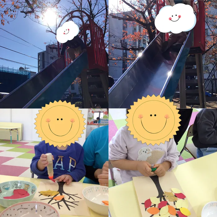 キッズフロンティア Ⅱ番館　幼児クラス/いろいろな葉っぱの木🍁