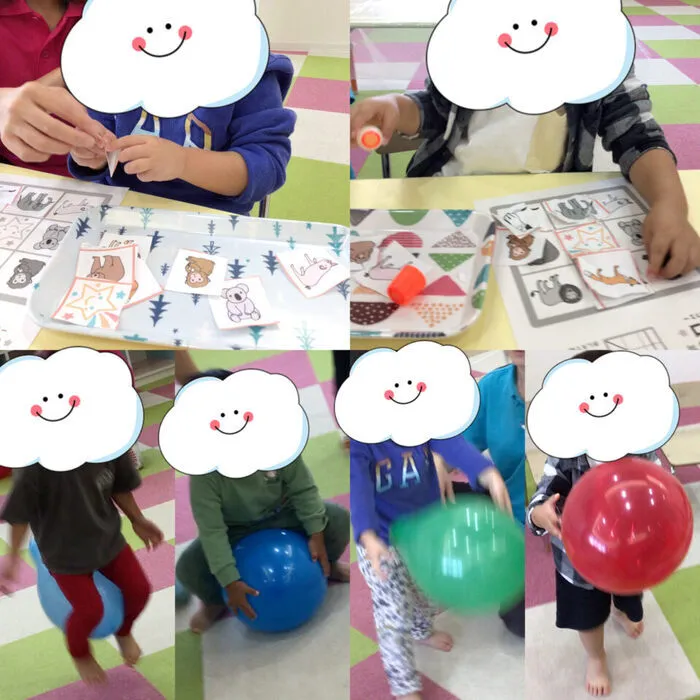 キッズフロンティア Ⅱ番館　幼児クラス/風船🎈動物ビンゴ