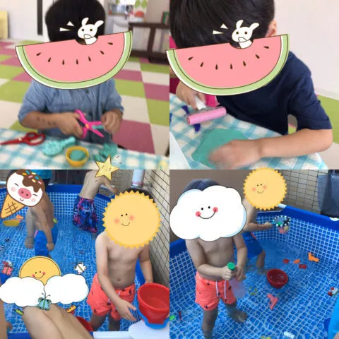 キッズフロンティア Ⅱ番館　幼児クラス/プール☀️ねんど