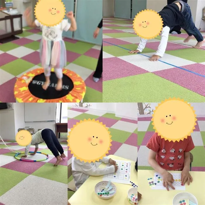 キッズフロンティア Ⅱ番館　幼児クラス/🐻くまさん運動・シール貼り🐻