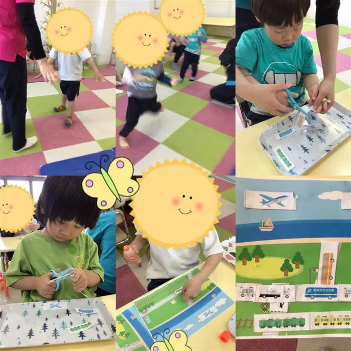 キッズフロンティア Ⅱ番館　幼児クラス/ストップアンドゴー🏃💨ハサミ！
