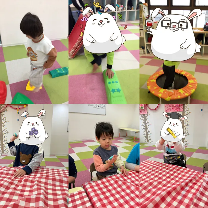 キッズフロンティア Ⅱ番館　幼児クラス/サーキット！沢山ジャンプ⭐ねんど遊び🐰