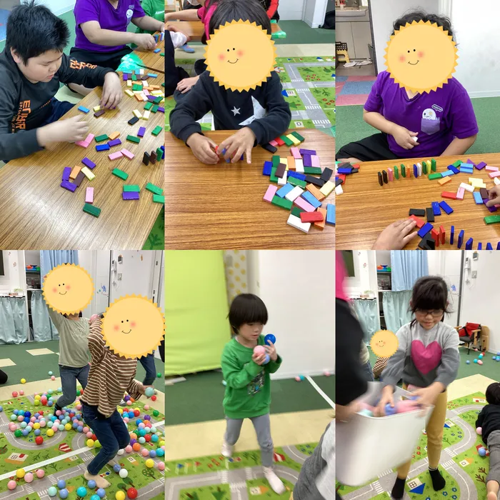 キッズフロンティア Ⅱ番館　幼児クラス/ドミノ＆玉入れ🥎