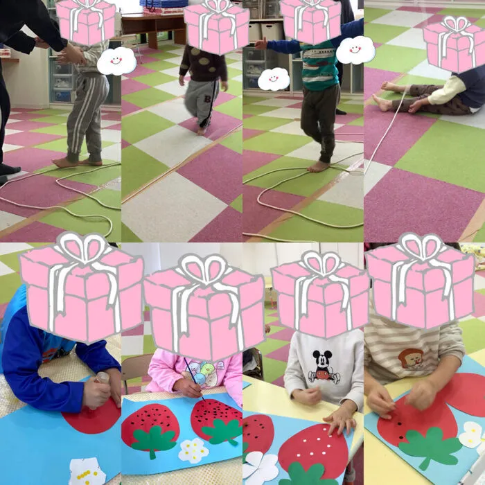 キッズフロンティア Ⅱ番館　幼児クラス/縄跳び🍓イチゴ製作