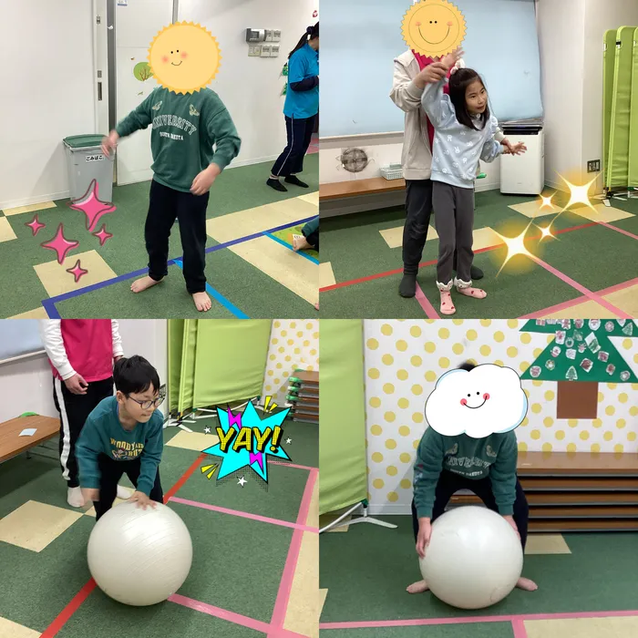 キッズフロンティア Ⅱ番館　幼児クラス/音楽エクササイズ🎵転がしドッヂ