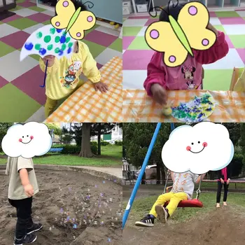 キッズフロンティア Ⅱ番館　幼児クラス/公園へ行こう🏞絵の具でオリジナルの傘を作ろう☂