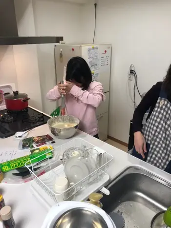 シャインさぎぬま/レッツクッキング「パンケーキ作り」①